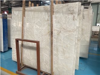 Abri White Onyx Slabs Wall Background Tile Home Decoration
