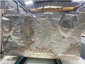 Black Cloud Onyx Slabs Bookmatched Turn Light Wall Tile