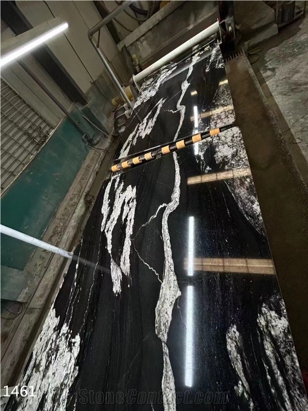 Nebula Granite Black Cosmic Swan Proto Slabs For Floor