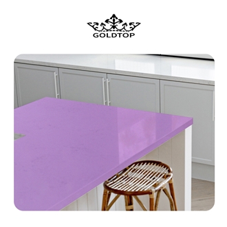 2Cm New Design Interior Pure Purple Color 2019 Quartz Slabs