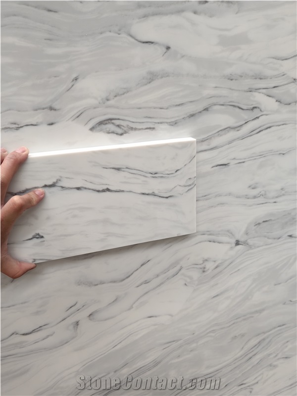 Polished 2Cm And 3 Cm Calacatta Viscon 5097 Quartz Slabs