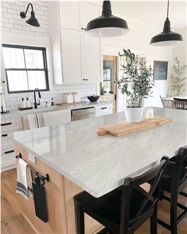 Polished 2Cm And 3 Cm Calacatta Viscon 5097 Quartz Slabs