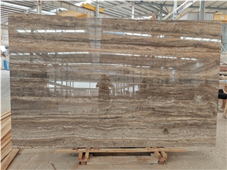 Goldtop OEM/ODM Iran Silver Grey Travertine Slabs