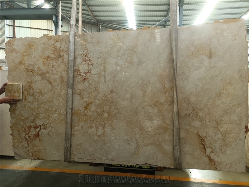 Interior Design Natural Polished Royal Amber Marble Slabs