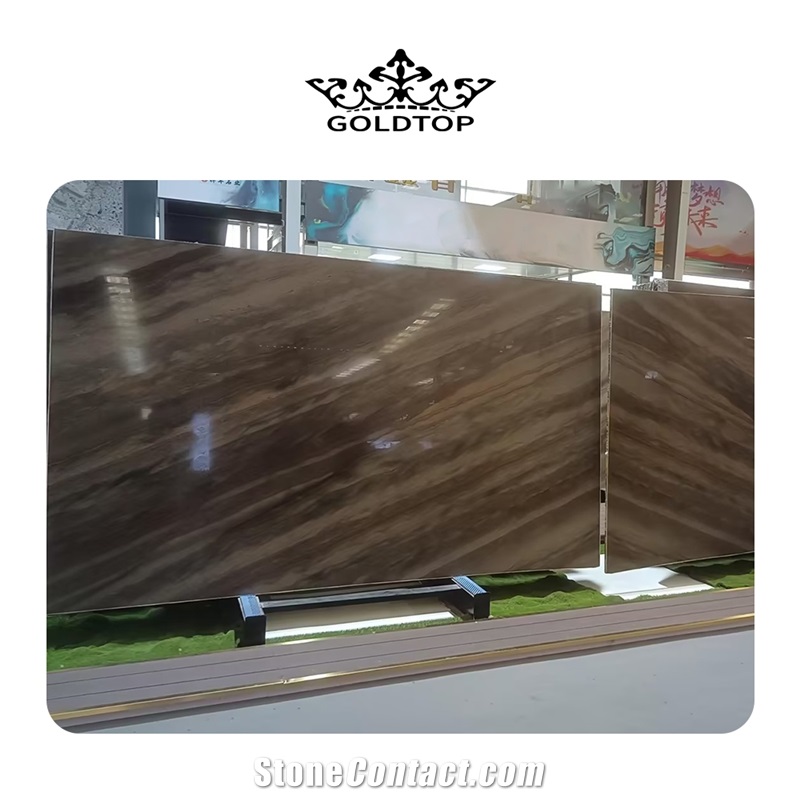 Luxury Elegant Brown Quartzite Slabs For Hotel