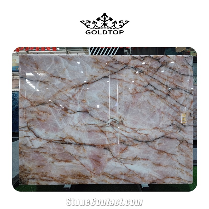 Luxury Pink Quartzite Slabs For High End Hotel