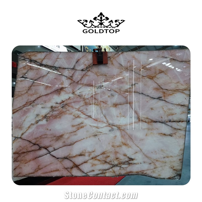 Luxury Pink Quartzite Slabs For High End Hotel