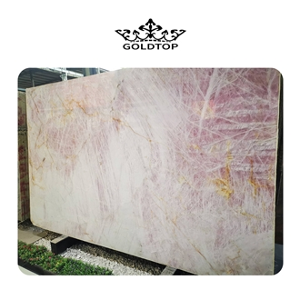 Luxury Pink Quartzite Slabs For High End Hotel