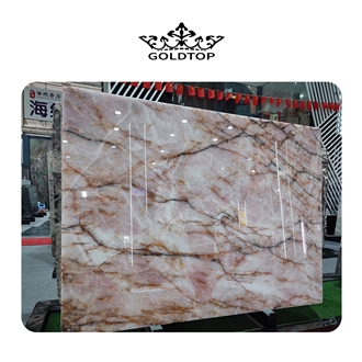 Luxury Pink Quartzite Slabs For High End Hotel