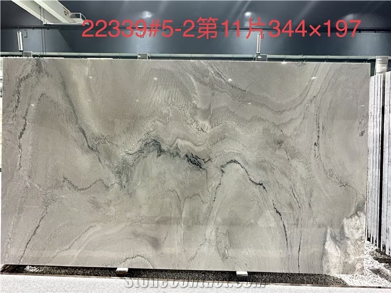 Premium Quality Gold Veins Grey Luxury Quartzite Slabs
