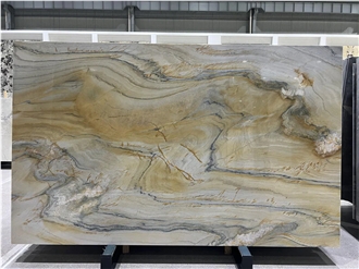Premium Quality Gold Veins Grey Luxury Quartzite Slabs