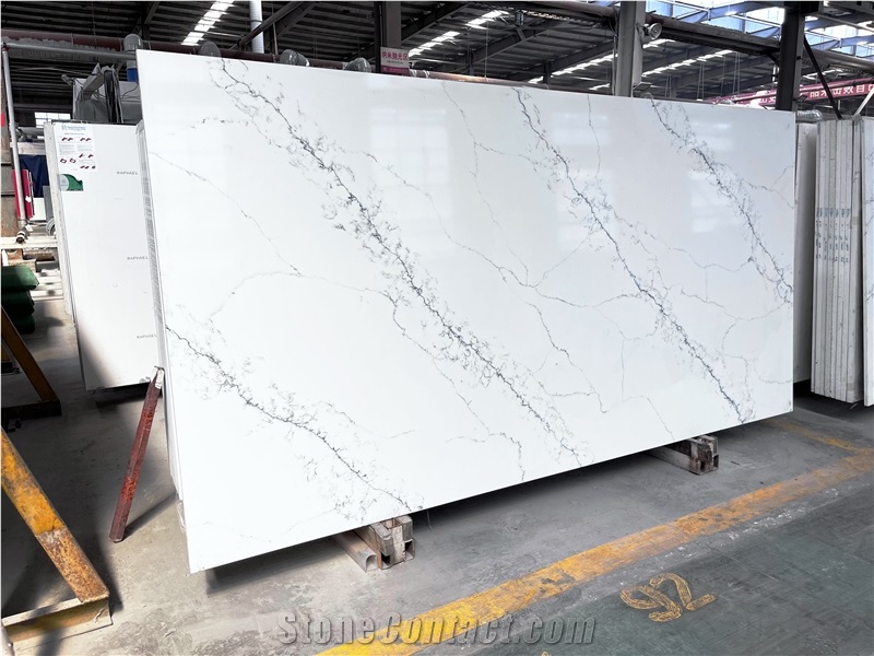 Artificial 3M Calacatta Engineered Quartz Stone Quartz Slabs