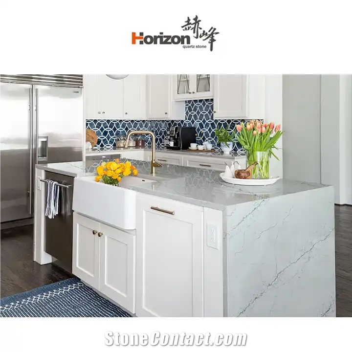 Artificial 3M Calacatta Engineered Quartz Stone Quartz Slabs