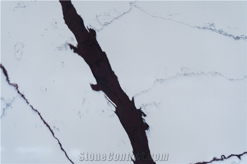 Artificial Black Calacatta Printed Stone Quartz Slabs