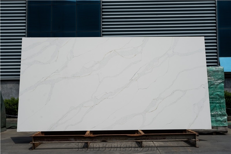 Artificial Calacatta Marble Look Quartz Slabs For Canada Market