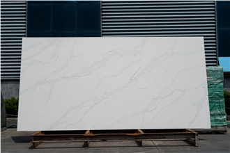 Artificial Calacatta Marble Look Quartz Slabs For Canada Market