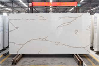 Calacatta Gold Textured Quartz Slab - 12Mm Thicknes