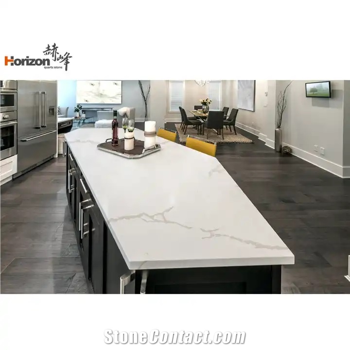 Calacatta Gold Textured Quartz Slab - 12Mm Thicknes