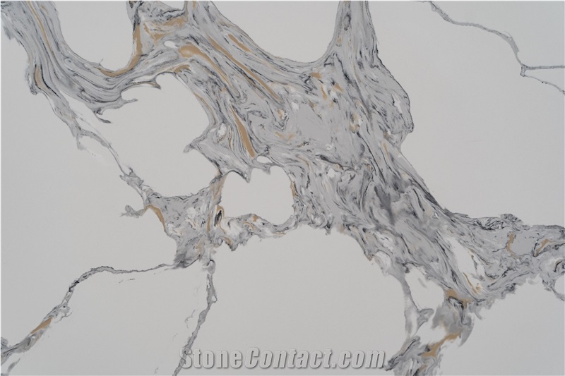 Calacatta White Quartz Stone Slab Engineered Stone