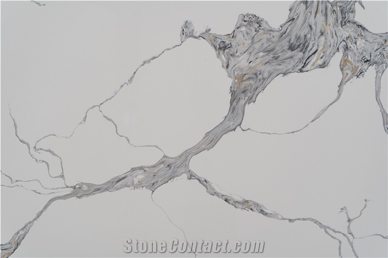 Calacatta White Quartz Stone Slab Engineered Stone