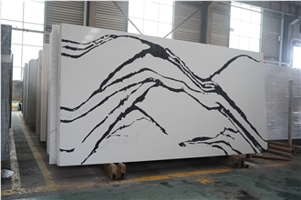 Calcutta Black Quartz Slab Modern Kitchen Quartz Slabs