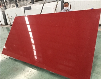 Colorful Stone Slabs With Cheap Price Red Quartz Slabs