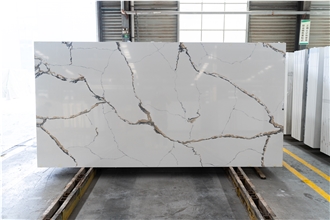 Custom Artificial Quartz Slab Golden Artificial Calacatta