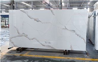 Factory Wholesale Customized Calacatta White Quartz Slabs