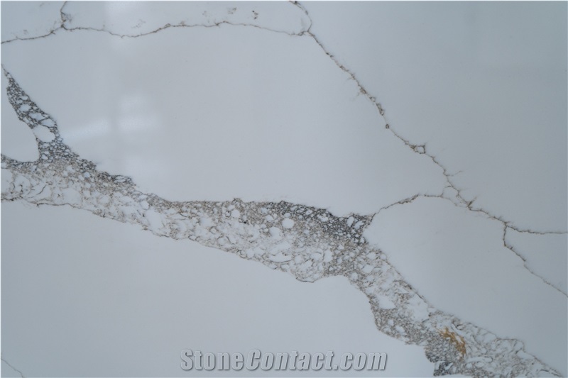 Factory Wholesale Customized Calacatta White Quartz Slabs