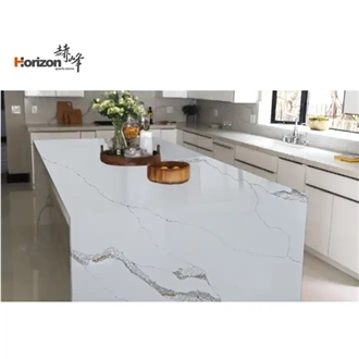 Factory Wholesale Customized Calacatta White Quartz Slabs