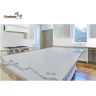 Factory Wholesale Customized Calacatta White Quartz Slabs
