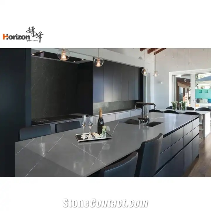 Grey Calacatta Quartz Stone Prefabricated Quartz Slabs