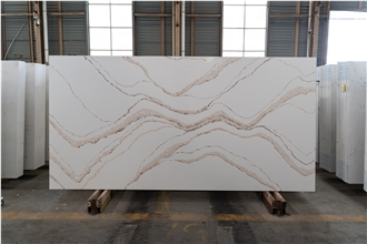 High Quality Gold Calacatta Quartz Stone Quartz Slabs