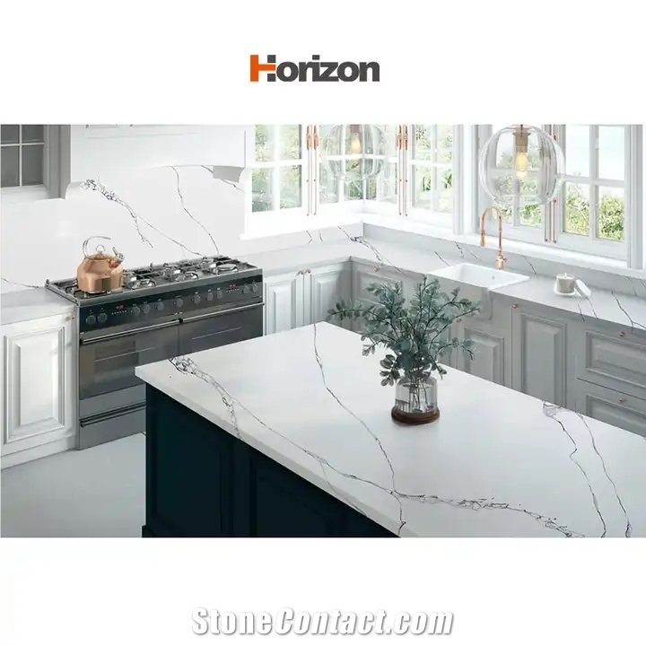 Horizon Calacatta White Engineered Stone Artificial Quartz