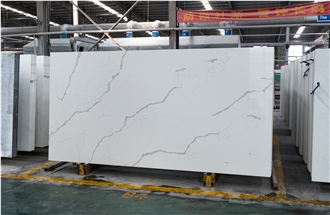 Hot Sale Aritificial Calacatta Quartz Slabs For Interior Use