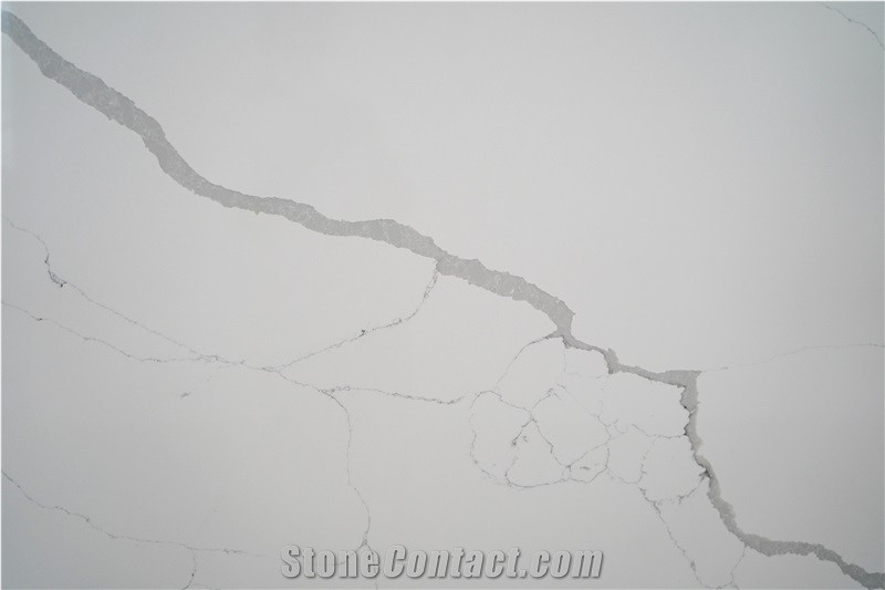 Hot Sale Aritificial Calacatta Quartz Slabs For Interior Use