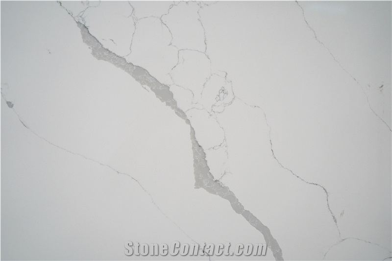 Hot Sale Aritificial Calacatta Quartz Slabs For Interior Use