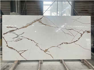Hot Selling China Engineered Calacatta Quartz Quartz Slabs