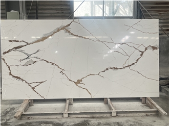 Hot Selling China Engineered Calacatta Quartz Quartz Slabs