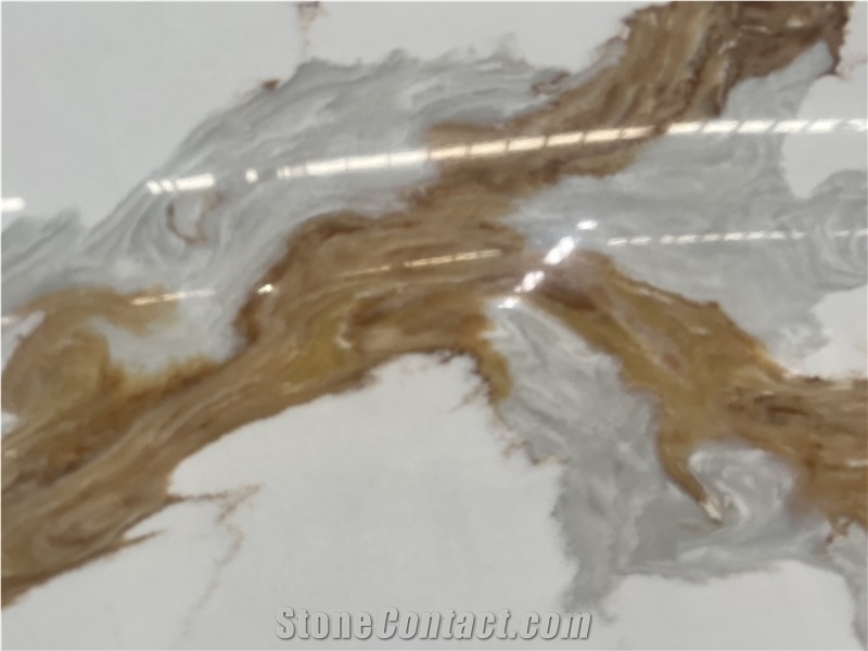 Hot Selling China Engineered Calacatta Quartz Quartz Slabs
