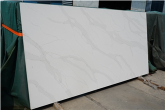 Manufacturer Calacatta White Quartz Stone Slab Quartz Slabs