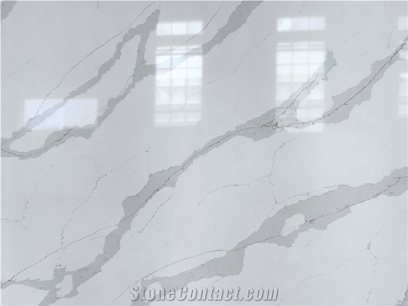 Manufacturer Calacatta White Quartz Stone Slab Quartz Slabs