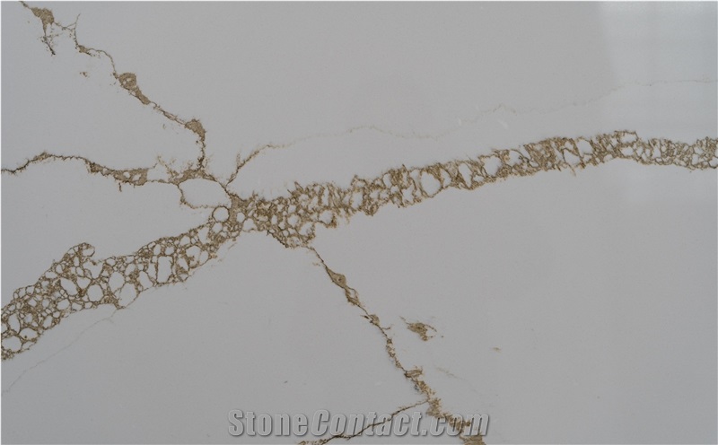 Manufactures In China White Artificial Calacatta Quartz Slabs
