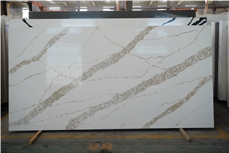 Marble Looks Quartz Stone Slab Gold Calacatta Quartz Slabs