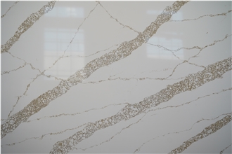 Marble Looks Quartz Stone Slab Gold Calacatta Quartz Slabs