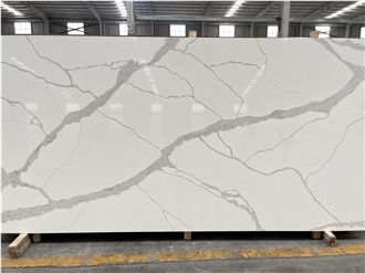 Modern White Calacatta Engineered Quartz Slabs
