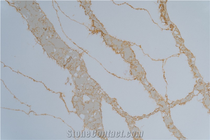 New Design Artificial Marble Look Calacatta Quartz Slabs