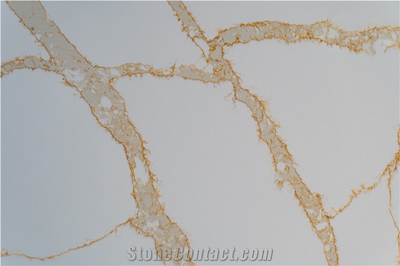 New Design Artificial Marble Look Calacatta Quartz Slabs