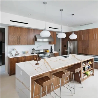New Design Artificial Marble Look Calacatta Quartz Slabs