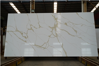 Newest Design Of The Artificial Calacatta Gold Quartz Slabs